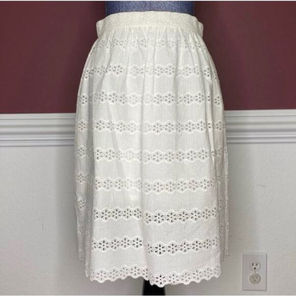 NWT Daniel Cremieux white overlay midiskirt sz 4 women new with tags - Picture 2 of 4